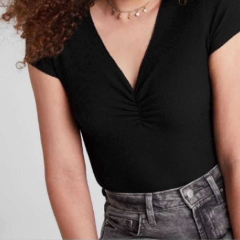 Wild Fable Black Short Sleeve Cropped Tee Size XL NWOT